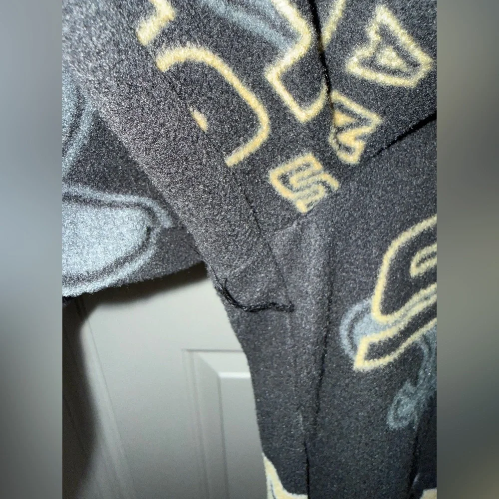 New Orleans Saints NFL Sherpa Lined Hooded Onesie Sleepwear Size L